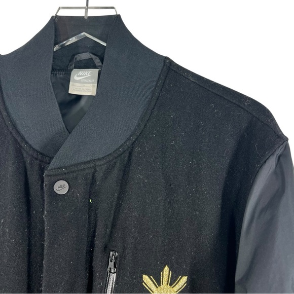 Rare MANNY PACQUIAO NIKE Destroyer Black Bomber Wool Varsity Jacket Men Size XL - Picture 2 of 11